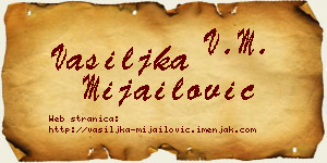 Vasiljka Mijailović vizit kartica